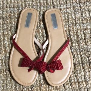 Red bow sandals
